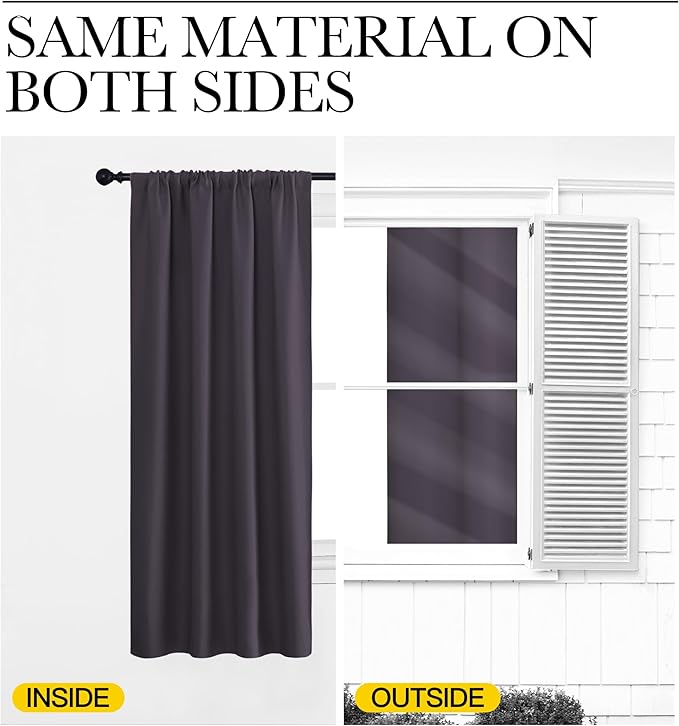 NICETOWN Blackout Curtains for Living Curtains, 2 Panels, 52 by 95, Room - Image 5