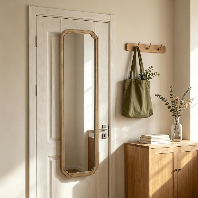 WallBeyond Full Length Door Mirror 14" x 48", Wood Frame Over-the-Door Mirror - Image 2