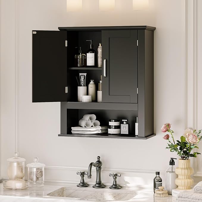 VINGLI Bathroom Wall Cabinet, Adjustable Hanging Storage Organizer Over Toilet - Image 2