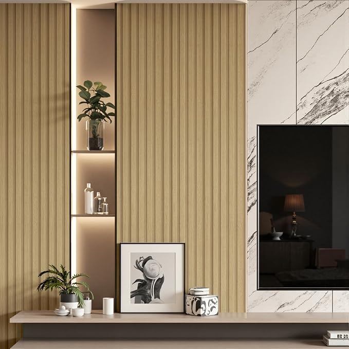 WPC Slat Wall Paneling, TV Background, Living Room, 94.5 x 6 in - Image 7