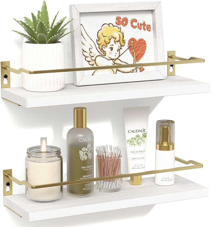 RICHER HOUSE Bathroom Shelves, Small Floating Wall Shelf by RicherHouse