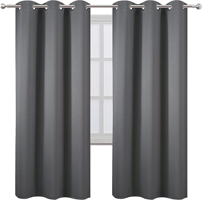 LEMOMO Grey Thermal Blackout Curtains/42 x 72 Inch/Set of 2 Panels Room - Image 2