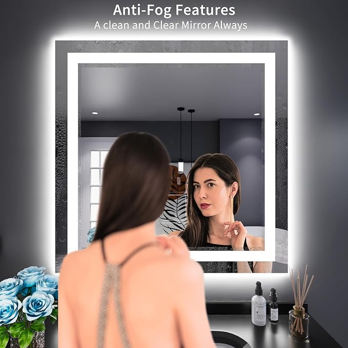 LOAAO 38"X38" LED Bathroom Mirror - Image 3