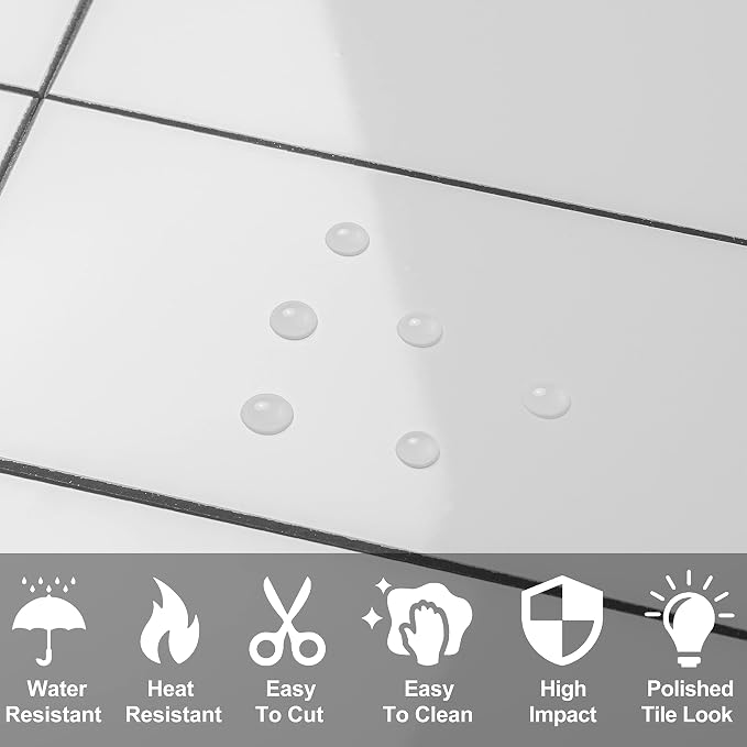 AULIGET 3" x 6" Thick PVC Peel and Stick Backsplash, Subway Tile Peel and Stick - Image 2