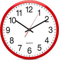 Bernhard Products Red Wall Clock, Silent Non Ticking by BernhardProducts