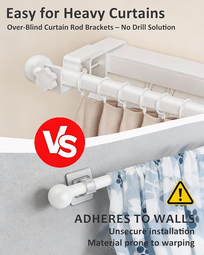 Mimiio No Drill Curtain Rod Brackets - Image 4