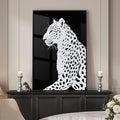 Framed Modern Animal Black and White Wall Art, Large Leopard Animal Prints by Cuspin