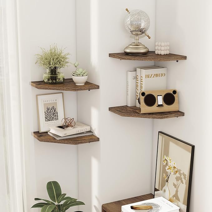 Corner Shelves 2-Pack for Bathroom & Kitchen, Space-Saving Floating Corner Wall - Image 6