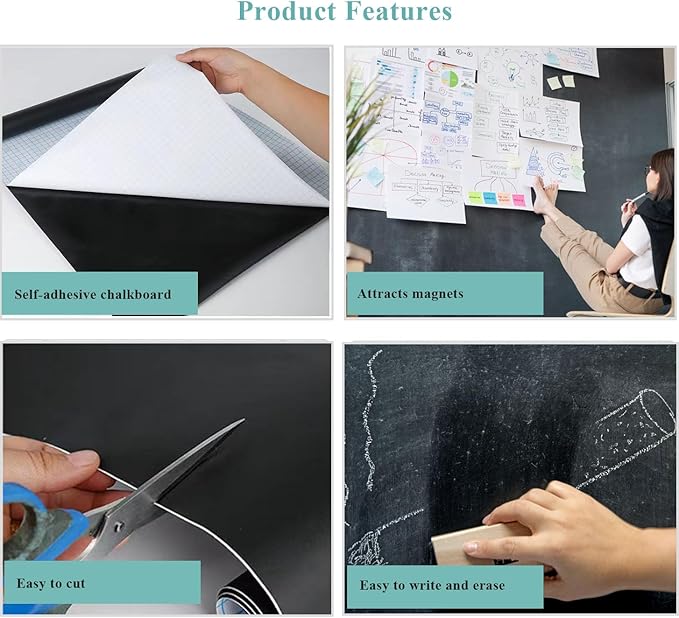 Chalk Board Contact Paper with Adhesive, Wallpaper Sheets - Image 5