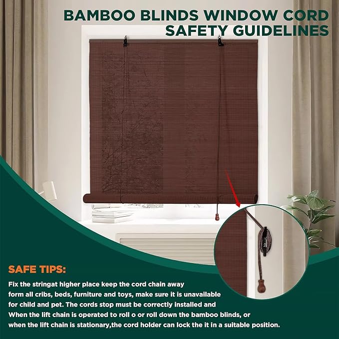 Bamboo Blinds for Interior Windows, Custom Roller Shades for Indoor Window and - Image 4