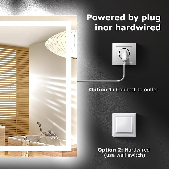 Hivone 60X40 LED Bathroom Mirror - Image 5