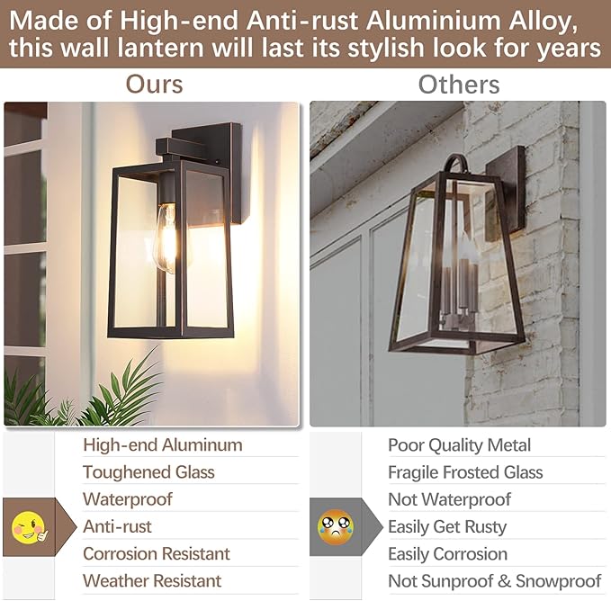 MAXvolador Outdoor Wall Sconce, Large Exterior Waterproof Wall Lantern Light - Image 5