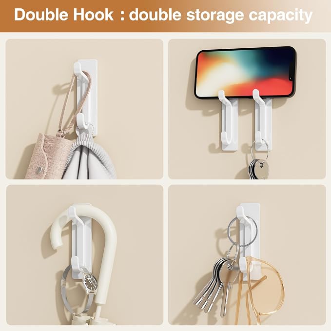 Self Adhesive Wall Hooks for Hanging: Extra Strong 13 LB, Hook for Coat - Image 3