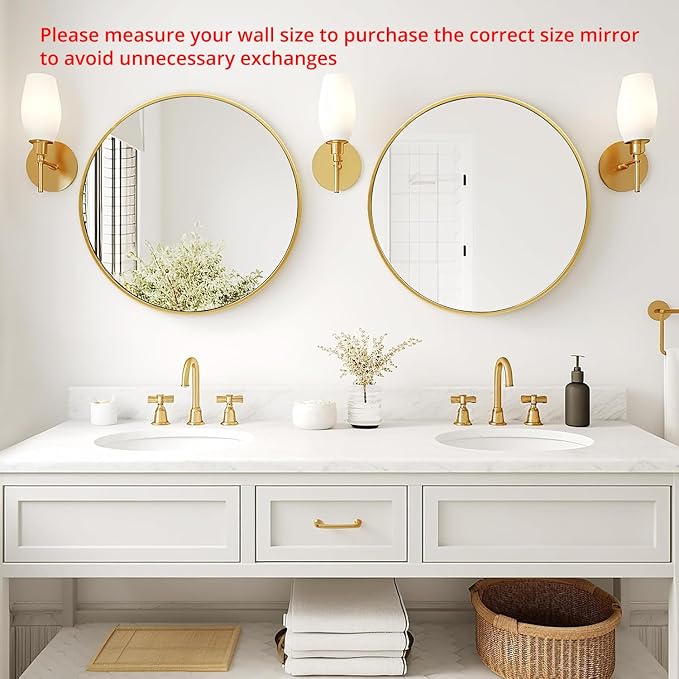 Fabuday Round Gold Mirror for Wall - Image 2