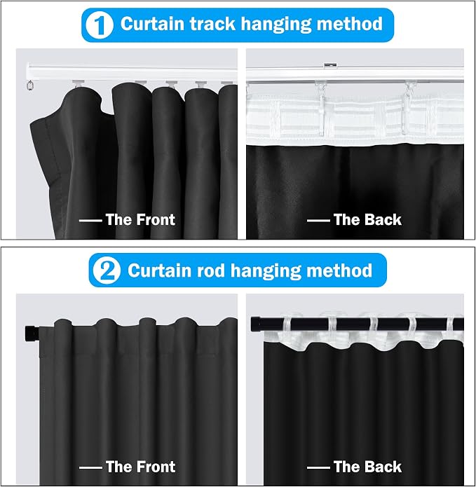 MaKefeile Room Divider Curtains Total Blackout Privacy Curtain Panel Room - Image 2