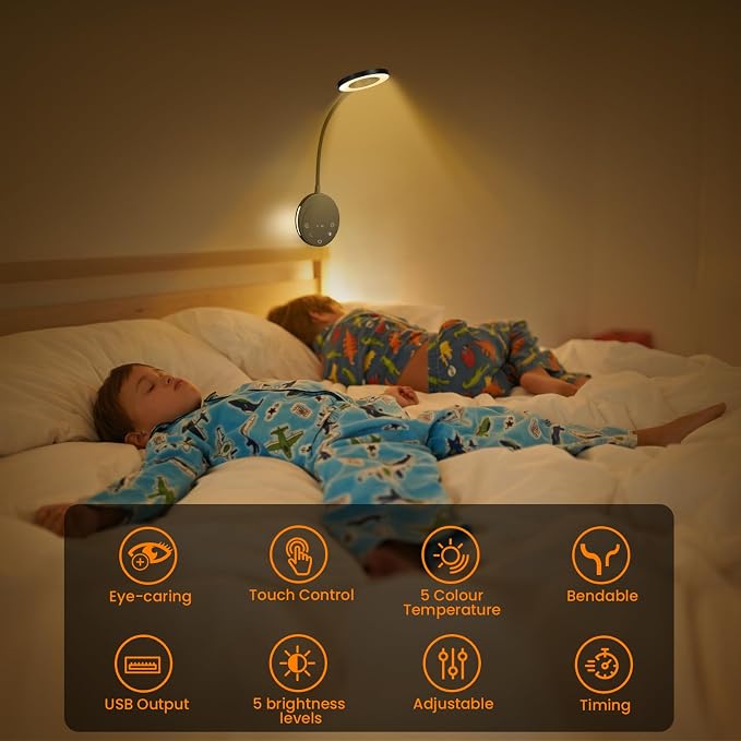 Wall Mounted Reading Light, Headboard Reading Lamp - Image 7