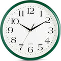 Bernhard Products Hunter Green Wall Clock Silent Non Ticking by BernhardProducts