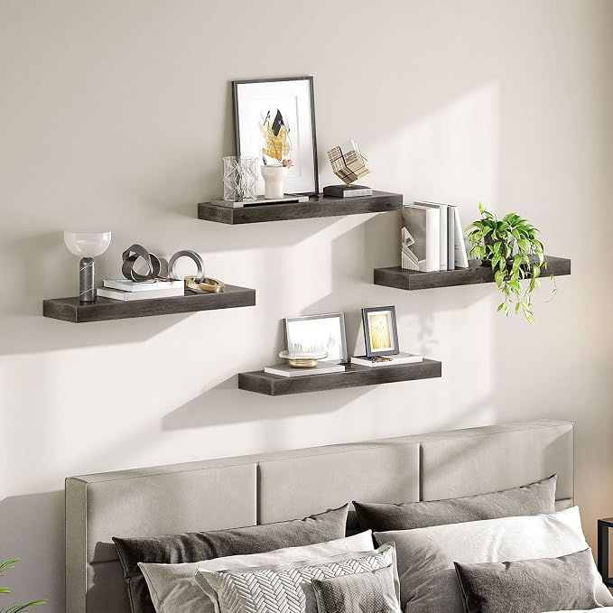 HOOBRO Floating Shelves for Wall, Wall Mounted Shelf Set of 2, 23.6" Hanging - Image 8