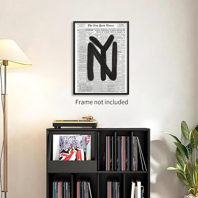 noxozoqm Black and White Newspaper Wall Art Vintage New York City Poster Trendy - Image 3