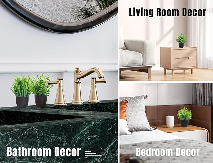 Der Rose Fake Plants 4 Packs Artificial Plants Small Faux Plants Black Bathroom - Image 6