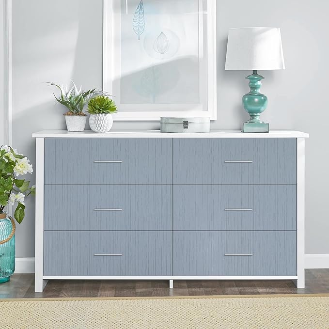 Grasscloth Peel and Stick Wallpaper Grey Blue 15.74" x 472.44" Modern Textured - Image 2