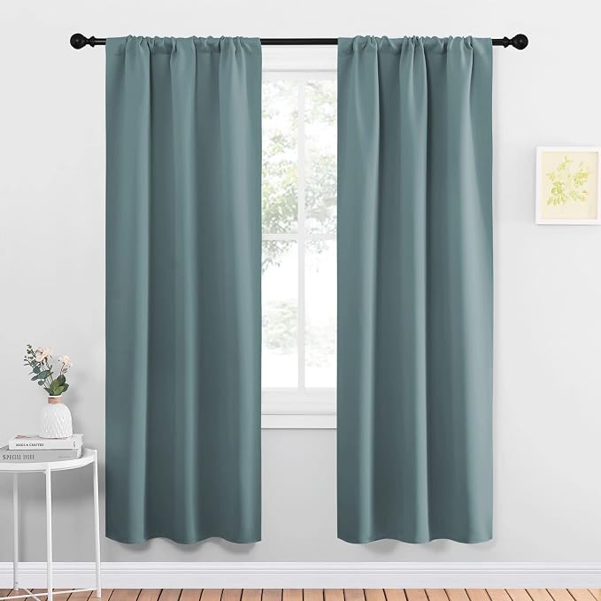 NICETOWN Greyish Blue Blackout Curtains Panels by NICETOWN