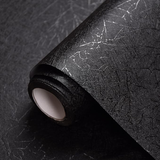 Cohoo Home 512inL 15.7inW Black Silk Peel and Stick Wallpaper by CohooHome