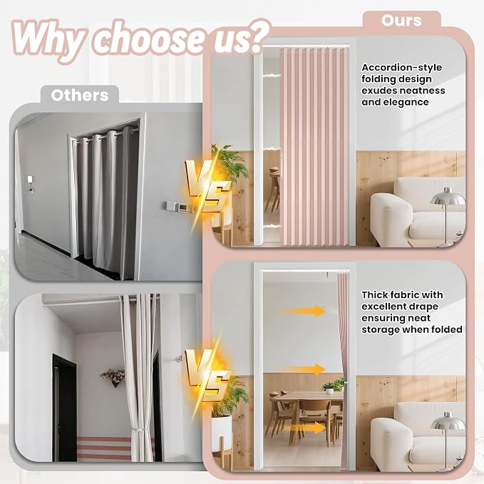 AJAZZ Blackout Accordion Door Curtain - Image 4
