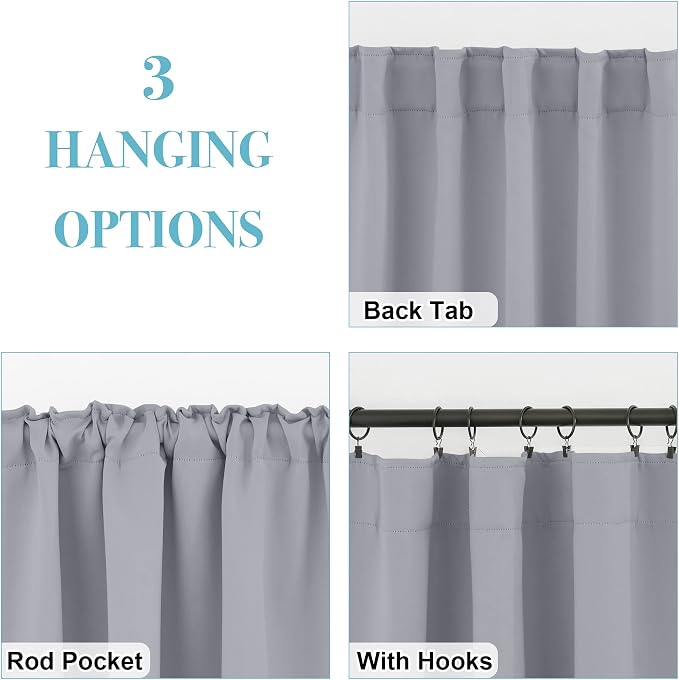 RYB HOME Blackout Curtains for Living Room, Privacy Thermal Insulating Window - Image 2