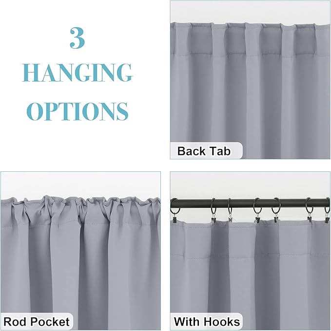 RYB HOME Blackout Curtains for Living Room, Privacy Thermal Insulating Window - Image 2