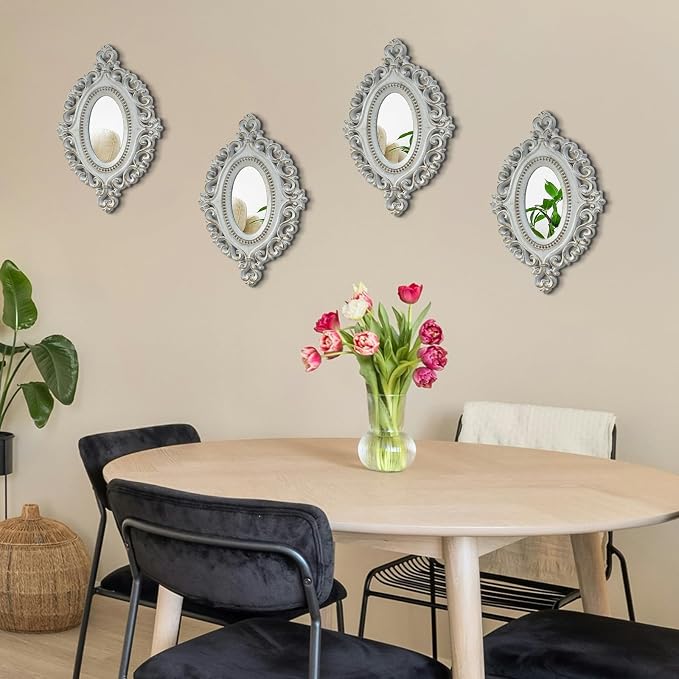 ZEXUIRU 4 Set. Rustic Wall Mirrors - Image 4