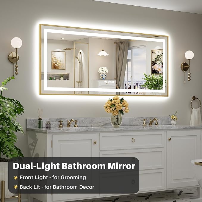 72x32 Inch LED Bathroom Mirror - Image 2