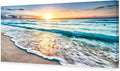 Baisuart S02275 Canvas Prints Wall Art Beach Sunset Ocean Waves Nature Pictures by Baisuart
