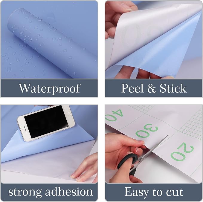 Light Blue Peel and Stick Wallpaper, 15.7 X 748 inches Renter Friendly Wallpaper - Image 2