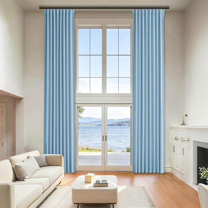 Ceiling Pinch Pleated Blackout Drapes 52 x 108 Inch Length 2 Panels by Grichril