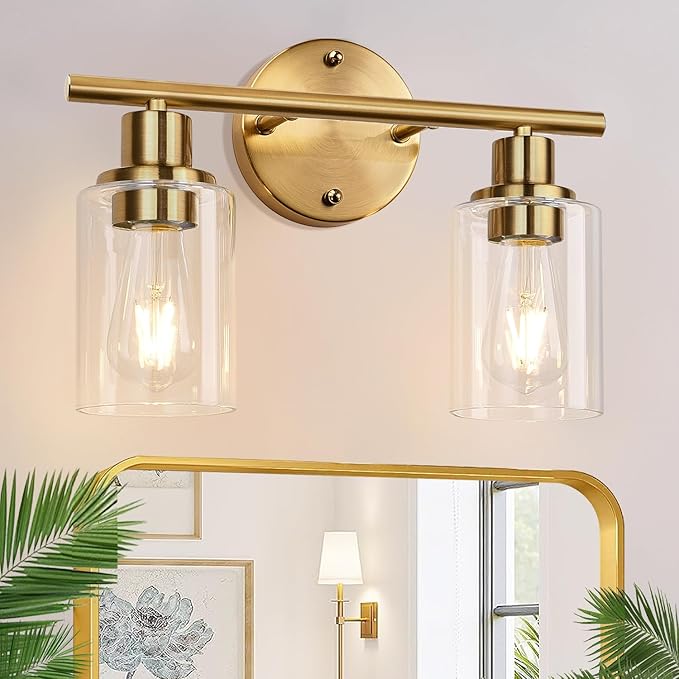 Zarbitta 2-Light Bathroom Light Fixtures, Brushed Gold Vanity Light, Modern by Zarbitta