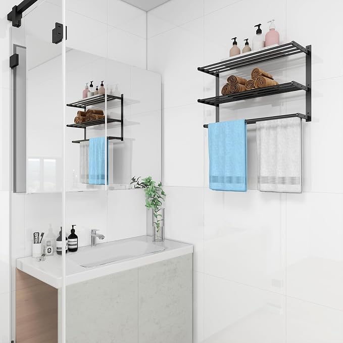 Towel Racks for Bathroom Wall Mounted 24", 3 Tier Bathroom Towel Shelf - Image 6