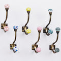 Indian Shelf Pack of 12 Heavy Duty Ceramic Unique Wall Hooks by IndianShelf