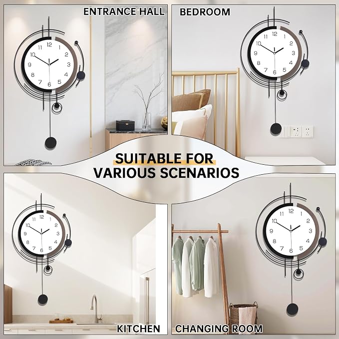 Dankeit Wall Clock with Pendulum, Silent Quality Quartz Battery Operated - Image 5