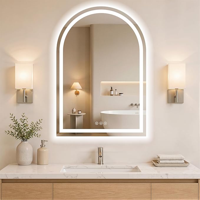 Arched LED Bathroom Mirrors by WISSMILESHOME