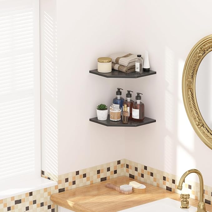 JJL Corner Shelves, 12 Inch Corner Shelf Wall Mounted - Image 5