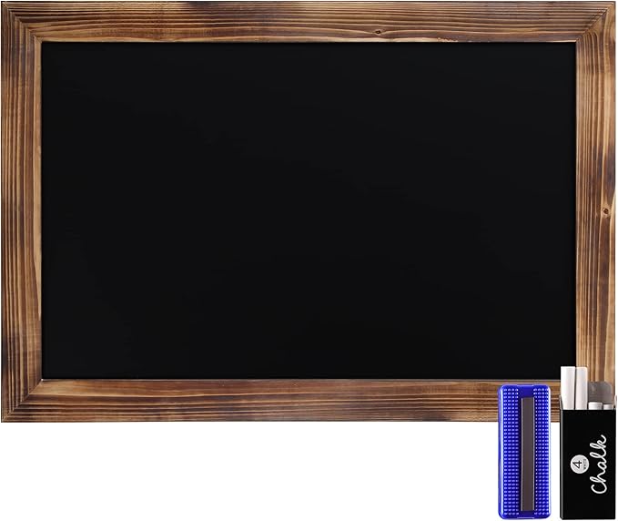 HBCY Creations 20" X 30" Torched Brown Solid Wood Frame Wall Chalkboard by HBCYCreations