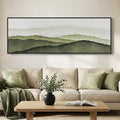 Large Framed Green Abstract Mountain Wall Art by Cuspin