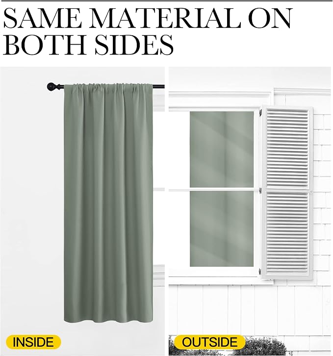 NICETOWN 2 Panels Blackout Curtains, Rod Pocket Window Curtains Room Darkning - Image 7