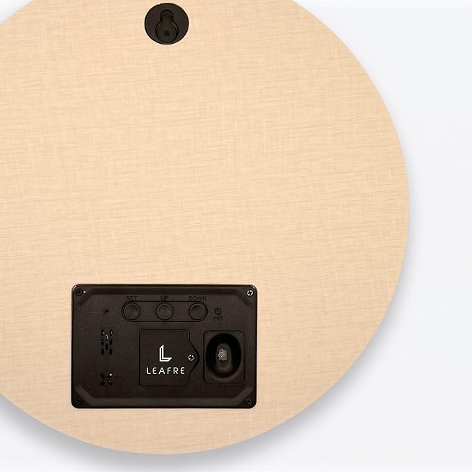 Minimalist LED Digital Wall Clock – USB Powered | Beige Lenin Style | 12/24 Hour - Image 2