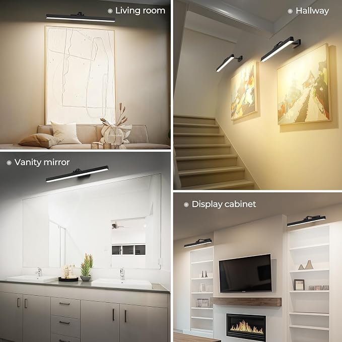 Afyuol Picture Lights for Wall, Battery Operated Picture Light 24in Gallery - Image 9