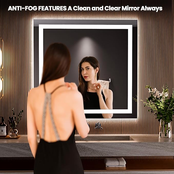 LOAAO 28"x30" LED Bathroom Mirror - Image 2