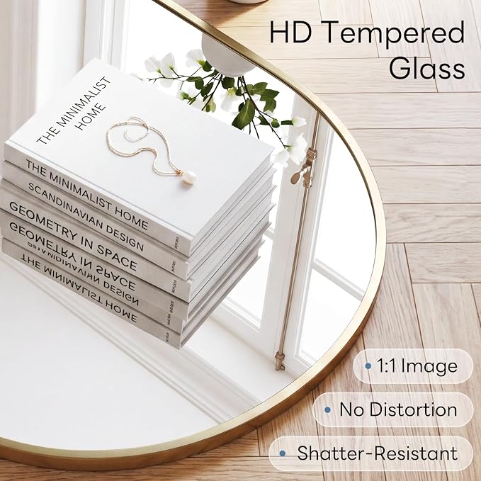Sweetcrispy 24" x 36" Gold Bathroom Mirror - Image 3