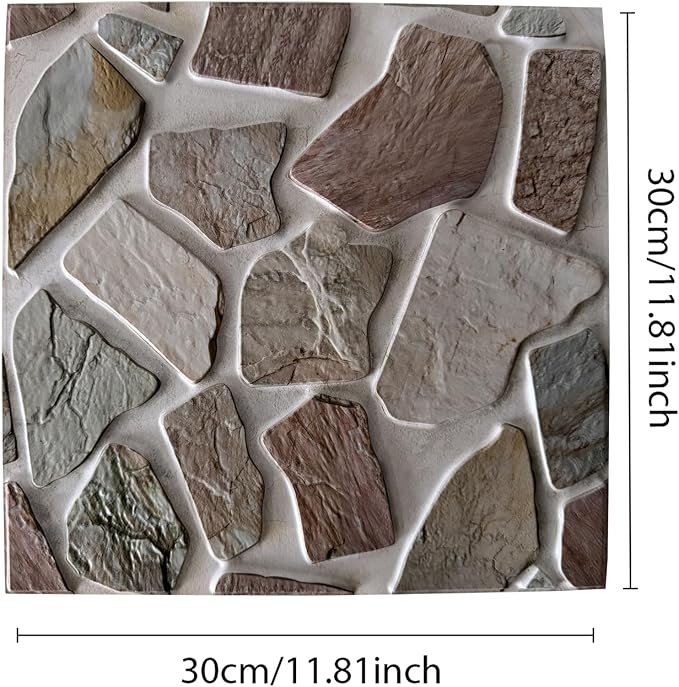 3D wall Panels Peel and Stick, Faue Stone Wall Panel, 3D Texture PVC Waterproof - Image 3