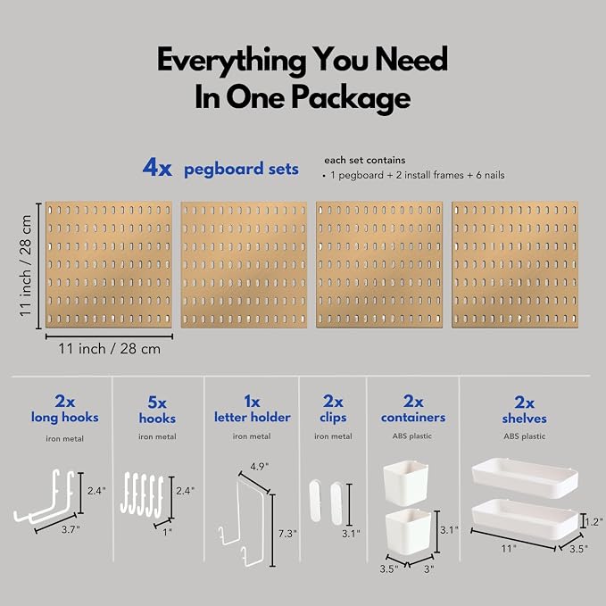 Keepo Peg Board Wall Organizer – Plastic Pegboard Panels, Modular Peg Board - Image 4